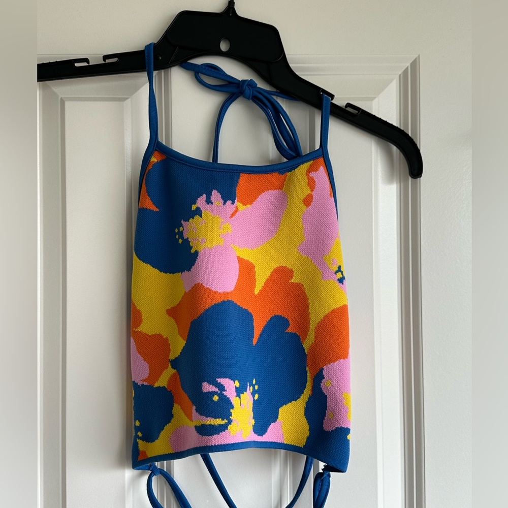 Zara Cropped Colorful Strapy Tank Size M